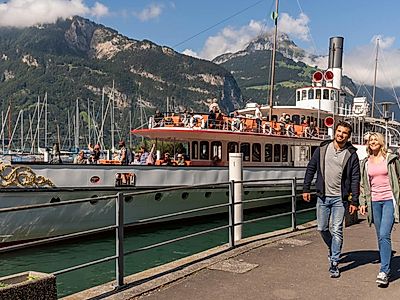 Lugano by the Gotthard Panoramic Express (boat ride & panoramic train)
